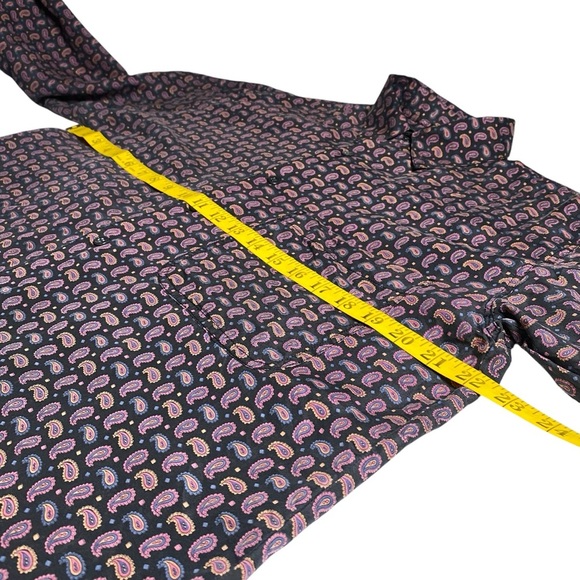 Vintage Robert Stock Black and Pink Design Silk Button Down, S - Picture 5 of 7